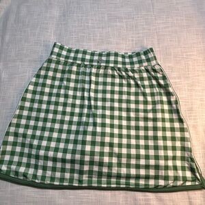 Tuckernuck Green and White Gingham Mini Skirt